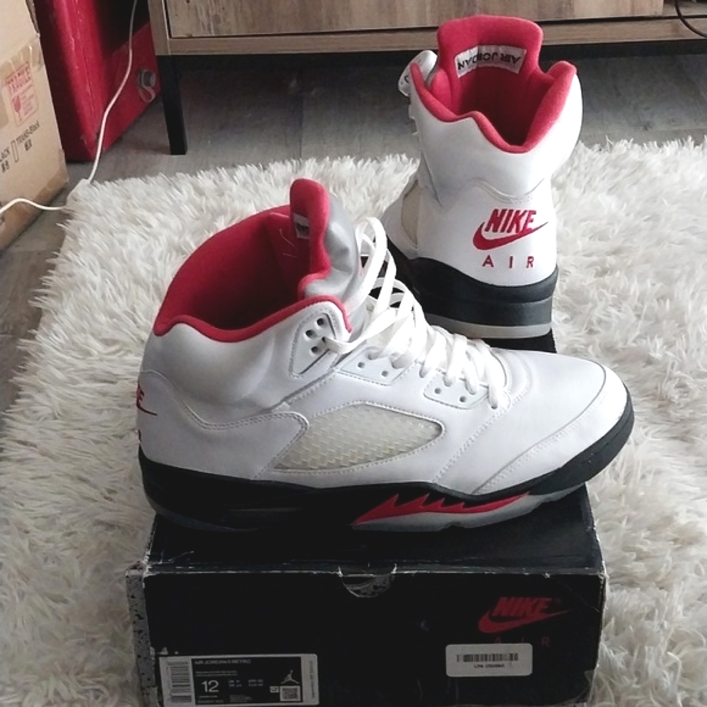 Nike Air Jordan Retro White OG 5s W/ Nike Air on back Size 12 - Picture 6 of 12